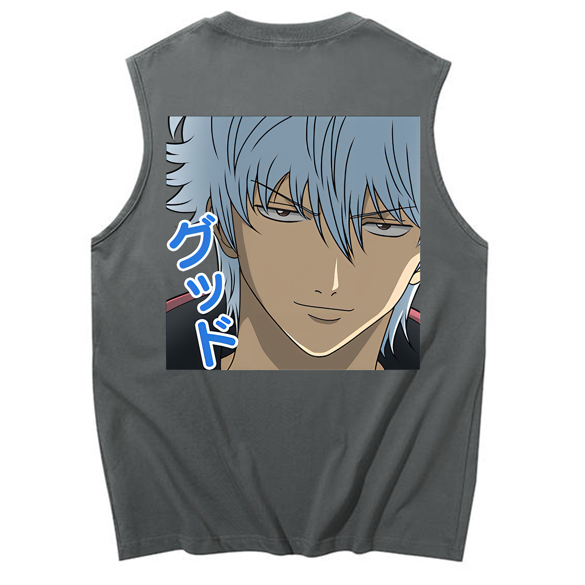 （画像用） ぎんたま 坂田銀時（さかたぎんとき） 神楽 志村新八（しむら しんぱち） GINTAMA Sakata Gintoki Kagura Shimura Shinpachi コットン100％タンクトップ（背面プリント）